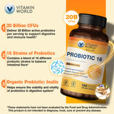 Vitamin World Probiotic – Prébiotique Inuline, fibre soutenant la croissance de bonnes bactéries.