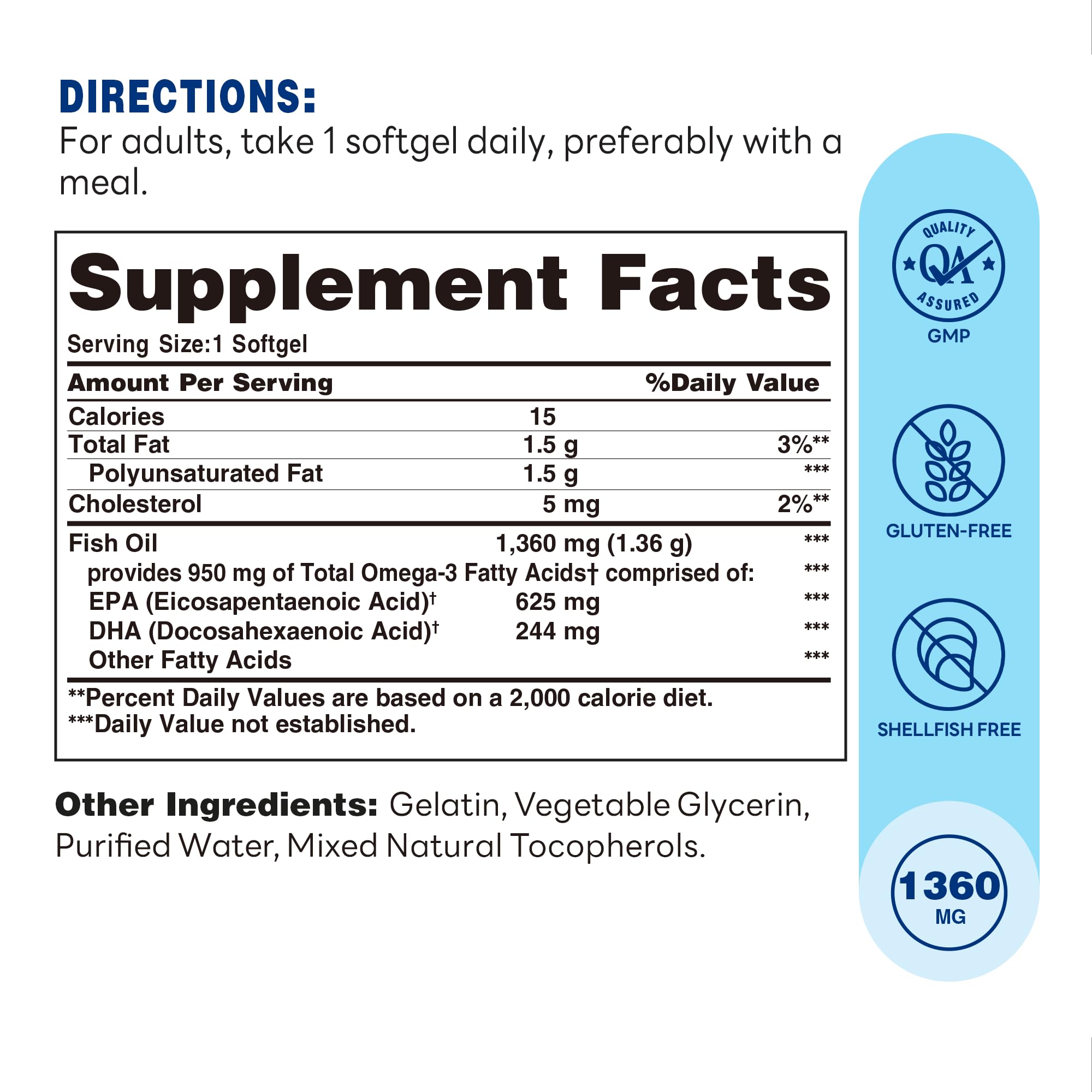 Capsules Vitamin World Omega-3 Triple Force, faciles à avaler pour un apport quotidien.