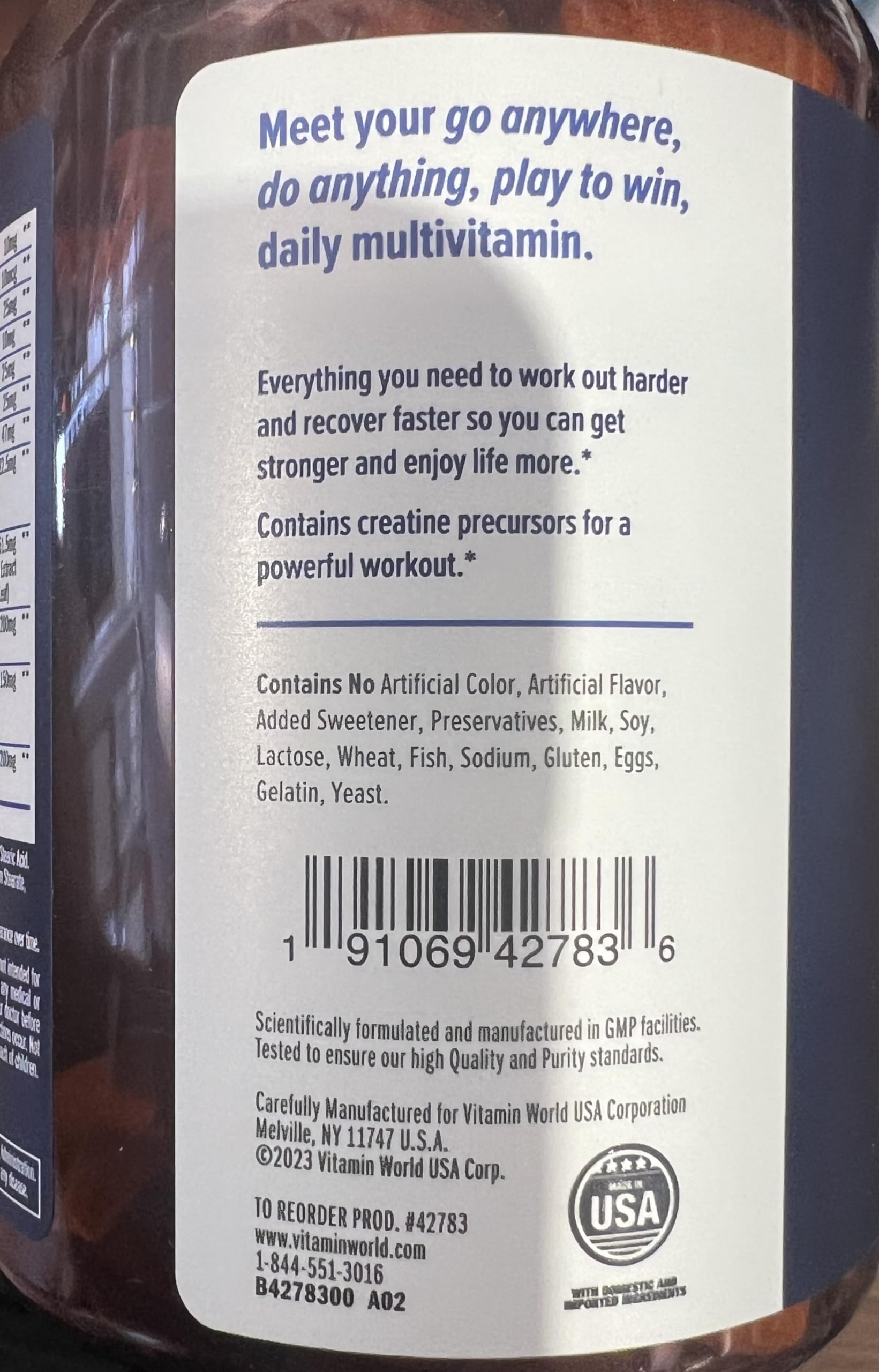 Vitamin World Ultra 360 Homme Multi Sport – comprimés, soutien musculaire et récupération lors des séances.