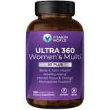 Vitamin World Ultra 360 – comprimés dans la bouteille, soutien quotidien pour femmes 50+.