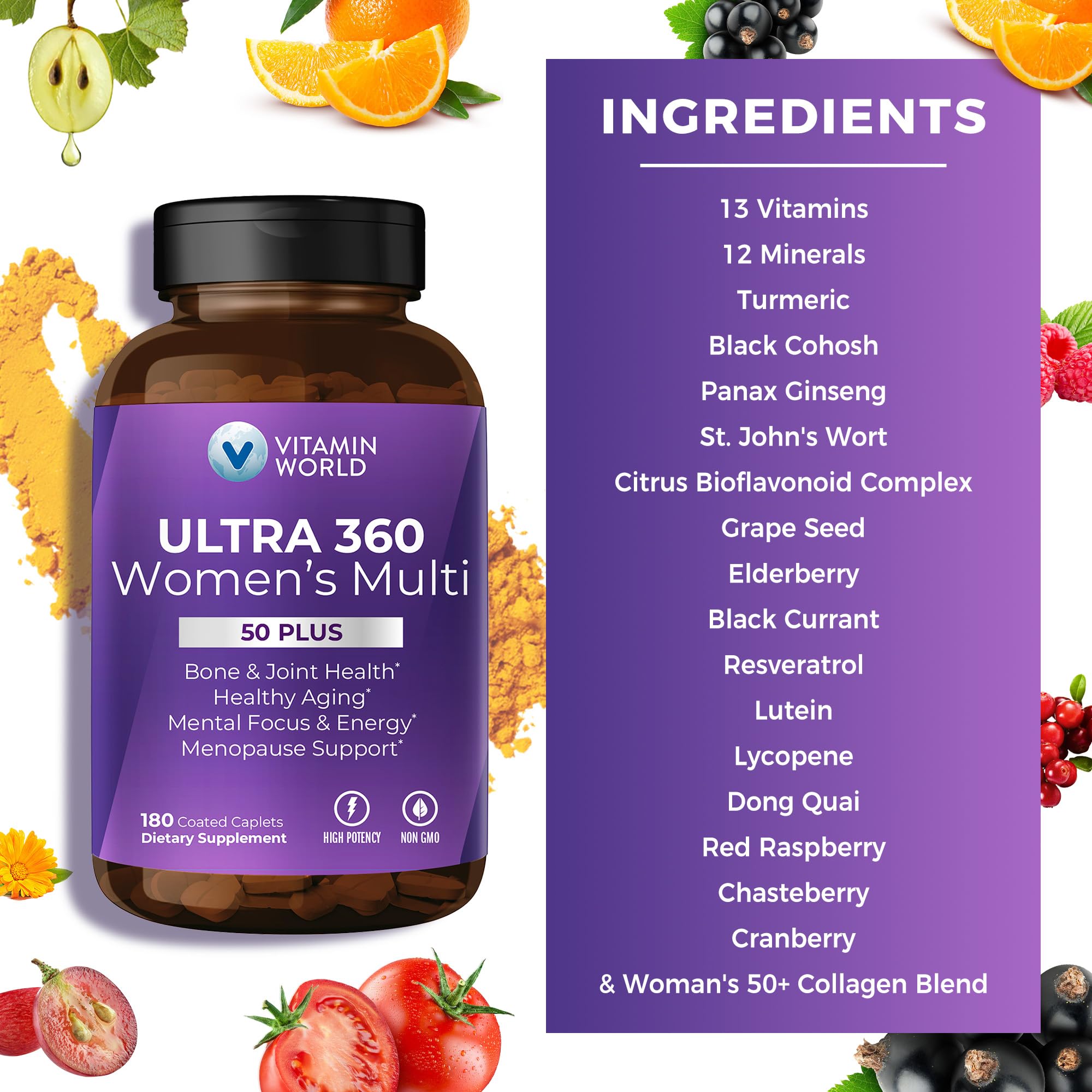 Vitamin World Ultra 360 – herbes et mélanges bioactifs pour le bien-être féminin.