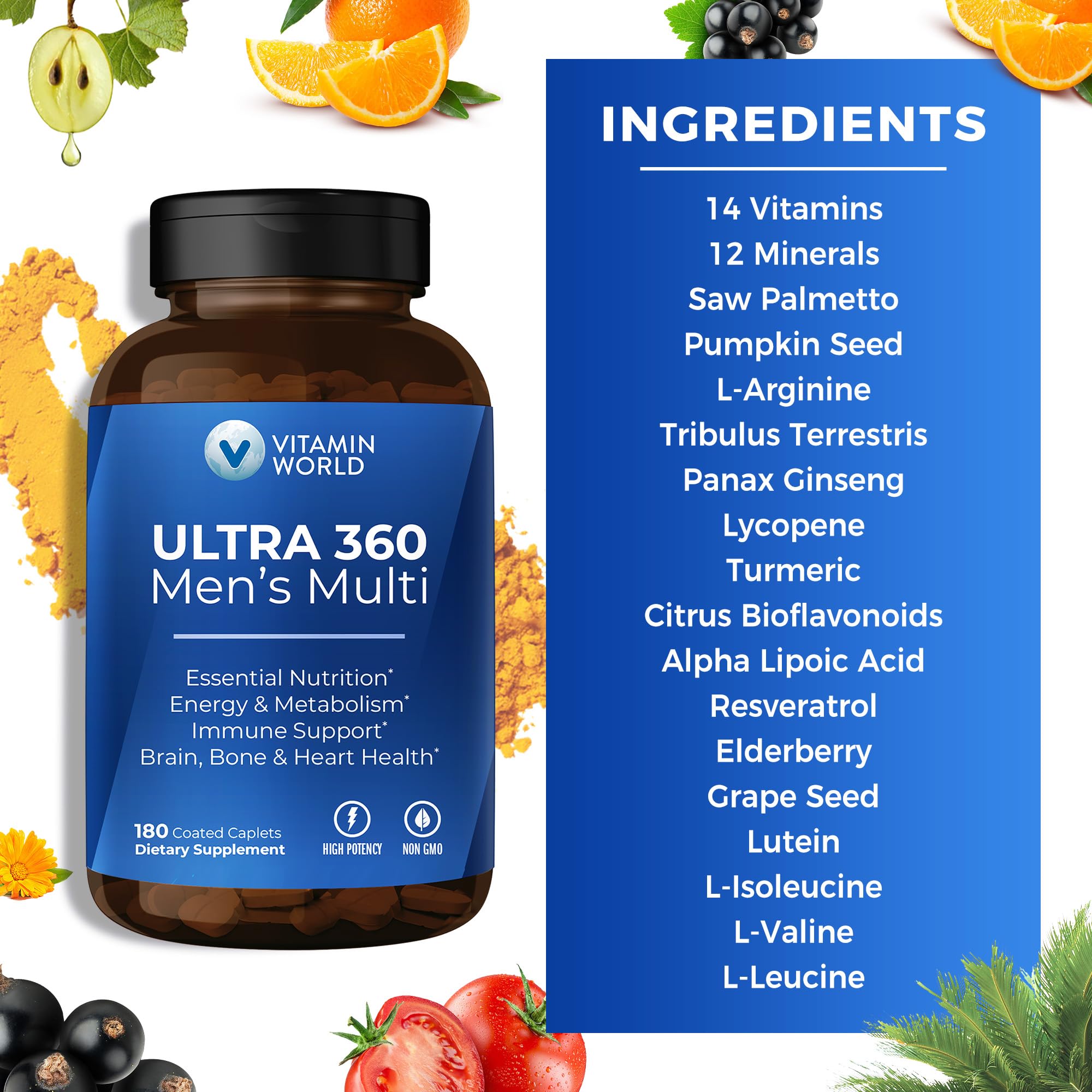 Vitamin World Ultra 360 pour homme, santé de la prostate et énergie quotidienne