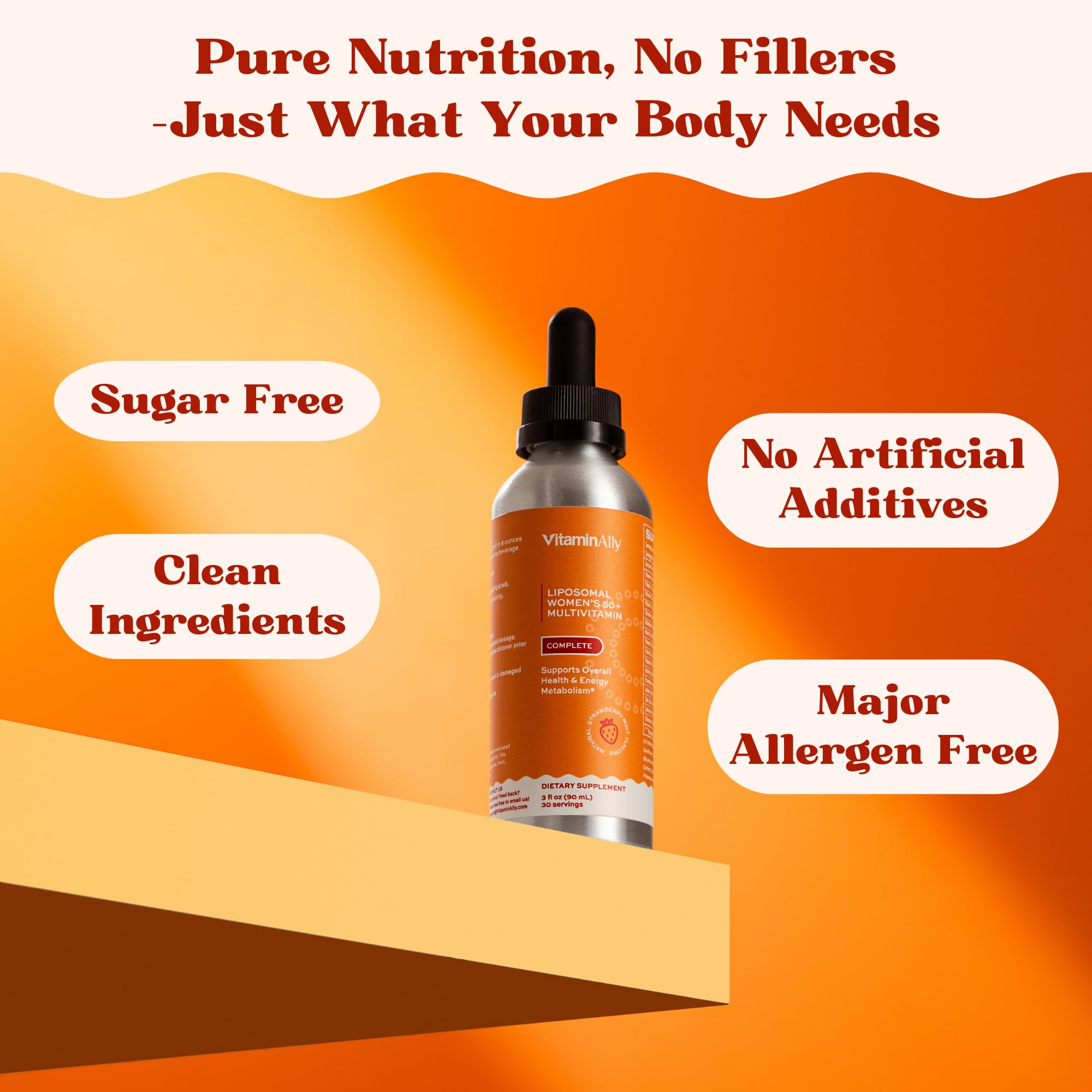 Fabrication américaine Vitaminally 50+ liposomale multivitamine.