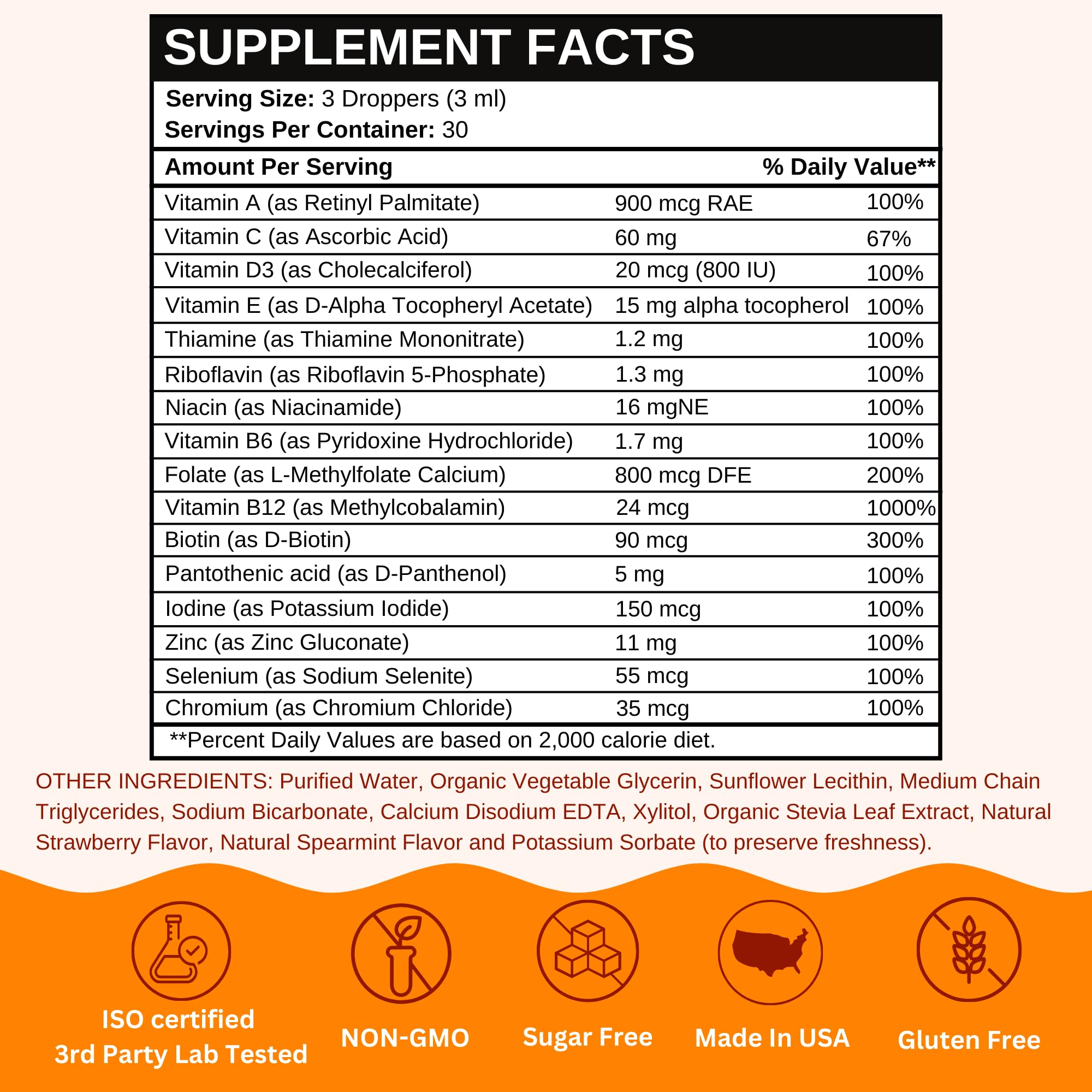 Formule sans sucre Vitaminally 50+ liposomale multivitamine.