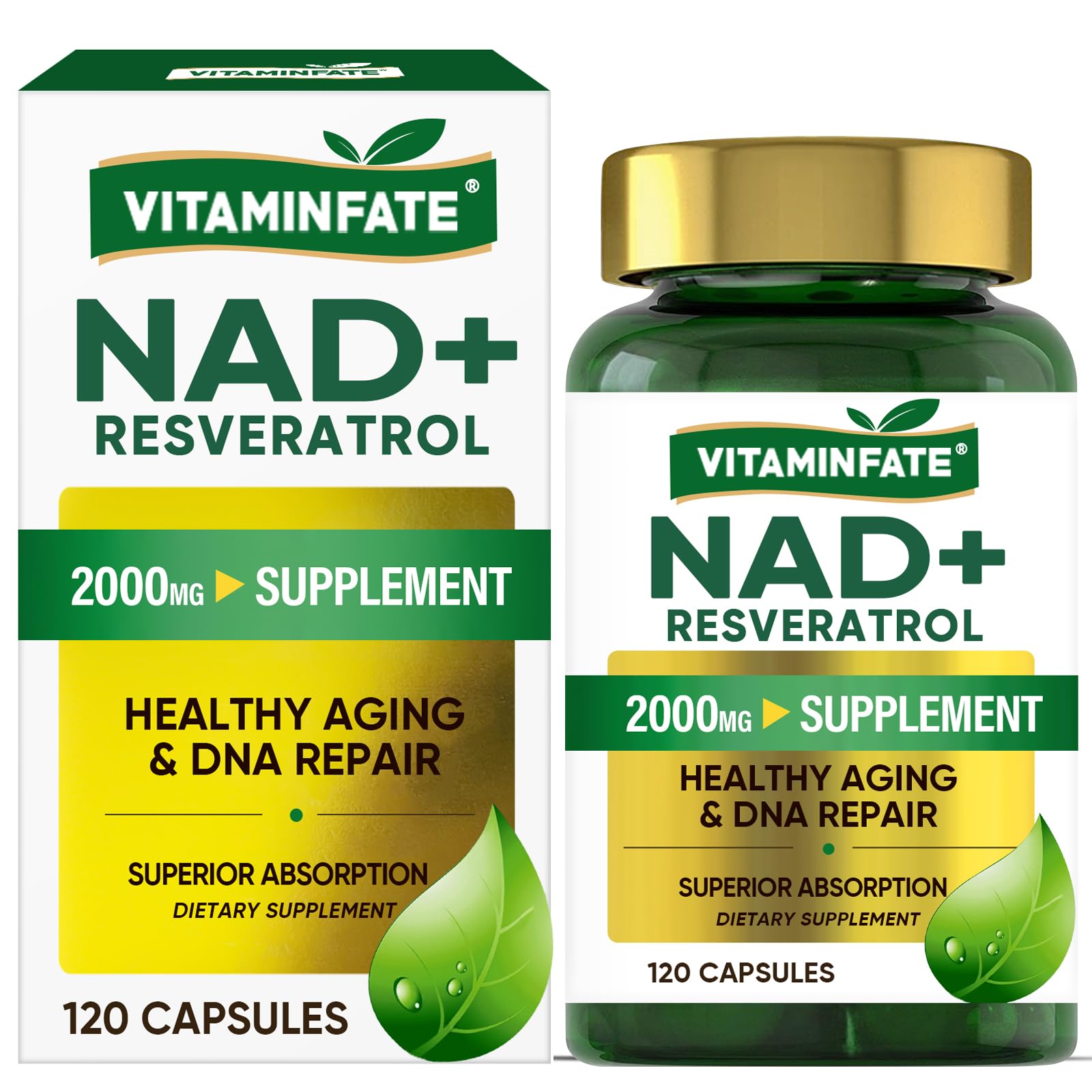 Vitaminfate NAD+ bouteille compacte prête à l’emploi pour énergie quotidienne.