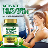 Vitaminfate NAD+ capsules prise simple pour soutenir énergie et récupération.