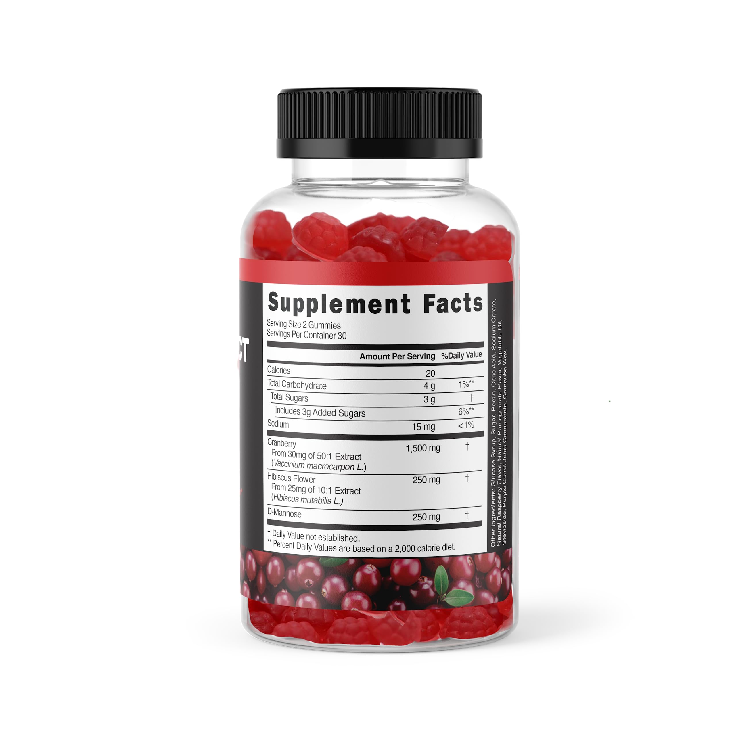 Dose précise de D-Mannose, complémentaire à la canneberge.