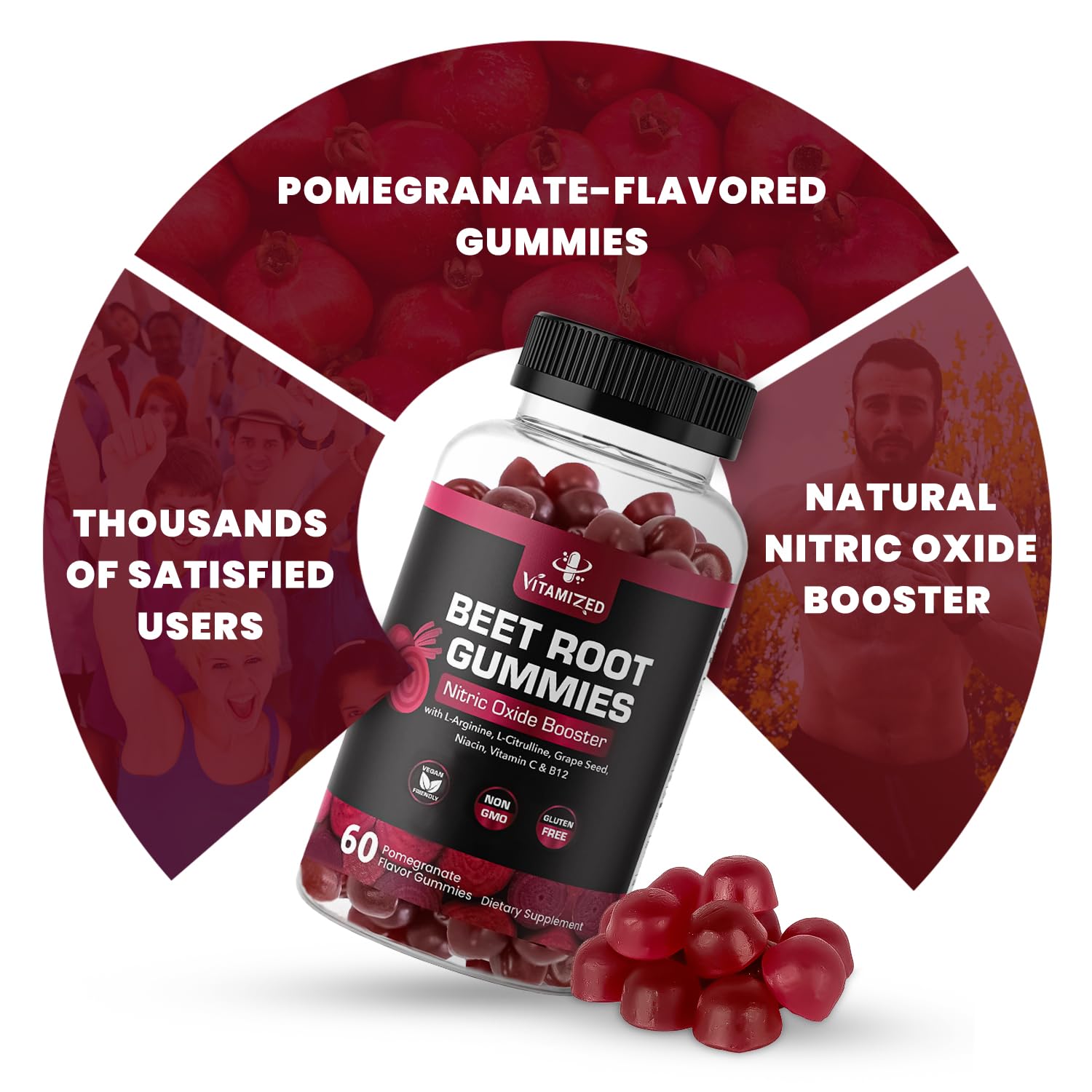 Formule sans OGM, sans soja et sans gluten Vitamized.