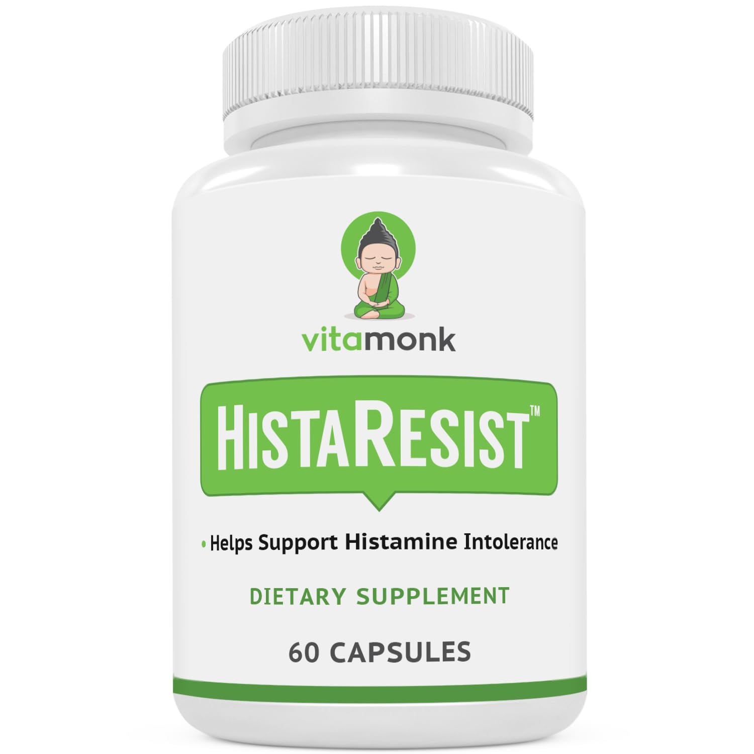 VitaMonk HistaResist: bouteille avec dosage précis pour soutenir une digestion plus sereine.