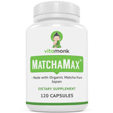 VitaMonk MATCHAMAX : bouteille gelules bio pour énergie naturelle durable.