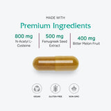 Vitanica Metabolic Manager extraits herbacés, fenugrec et gymnema.