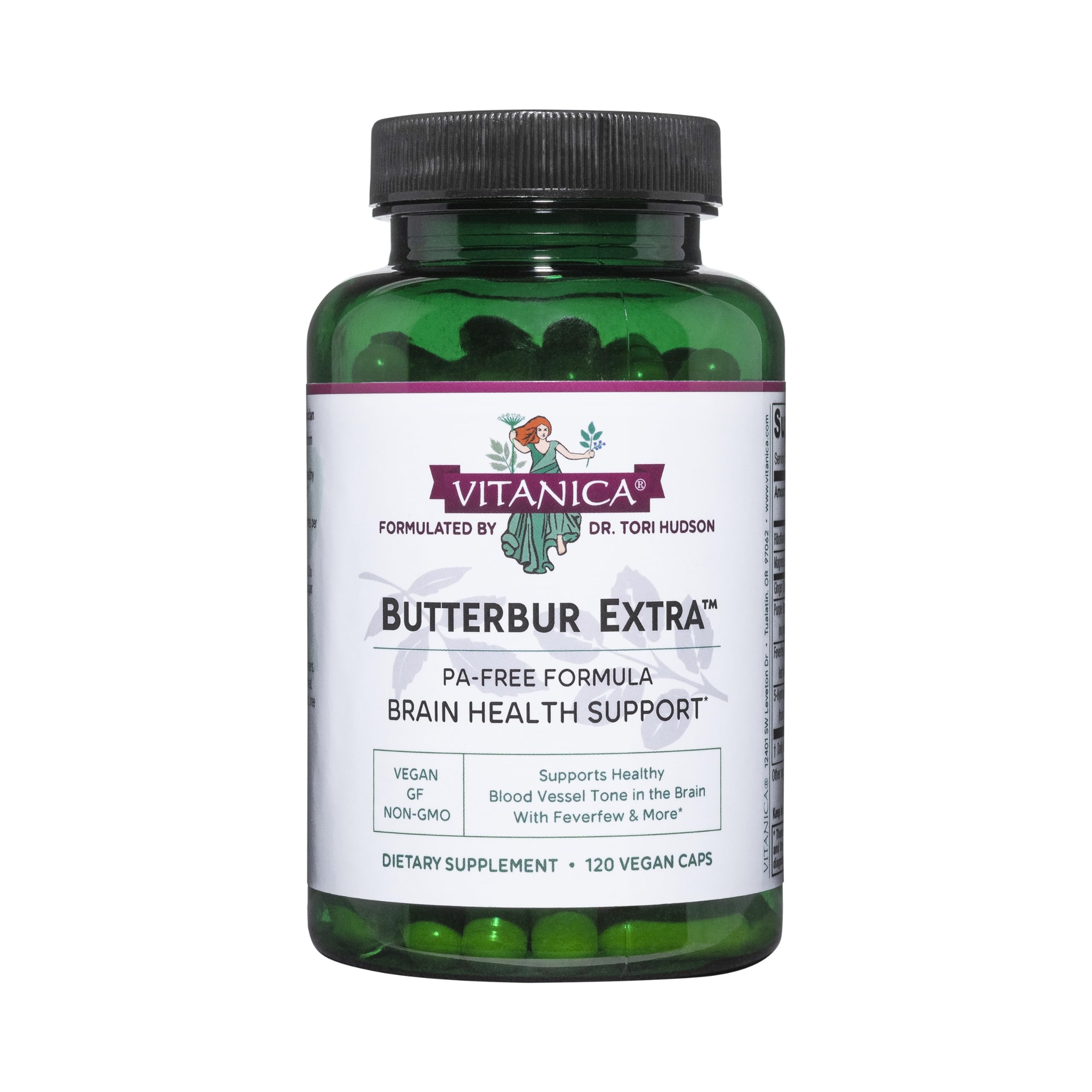 Vitanica Butterbur Extra – bouteille de gélules, soutien potentiel des vaisseaux