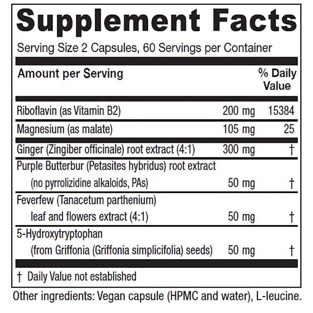 Vitanica Butterbur Extra, emballage vert, produit vegan et sans OGM