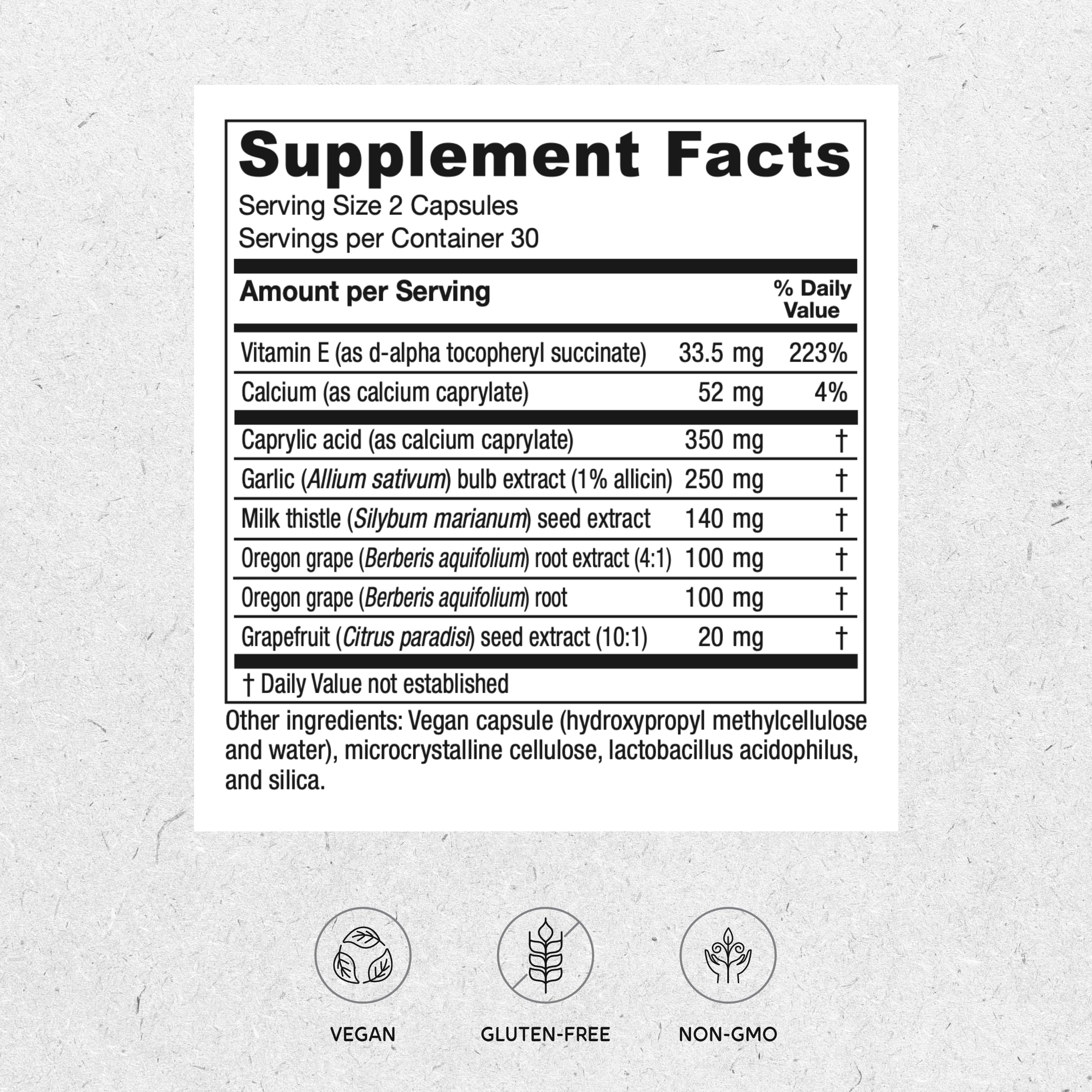 Vitanica Candidastat, capsules véganes, format facile à intégrer.