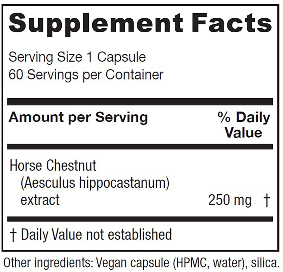 Gélules Vitanica Châtaigne de cheval, formulation végan pour la circulation.
