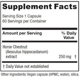 Gélules Vitanica Châtaigne de cheval, formulation végan pour la circulation.