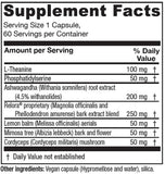 Vitanica Cortisol Relief – capsules vegan prêtes à être utilisées pour le calme quotidien.