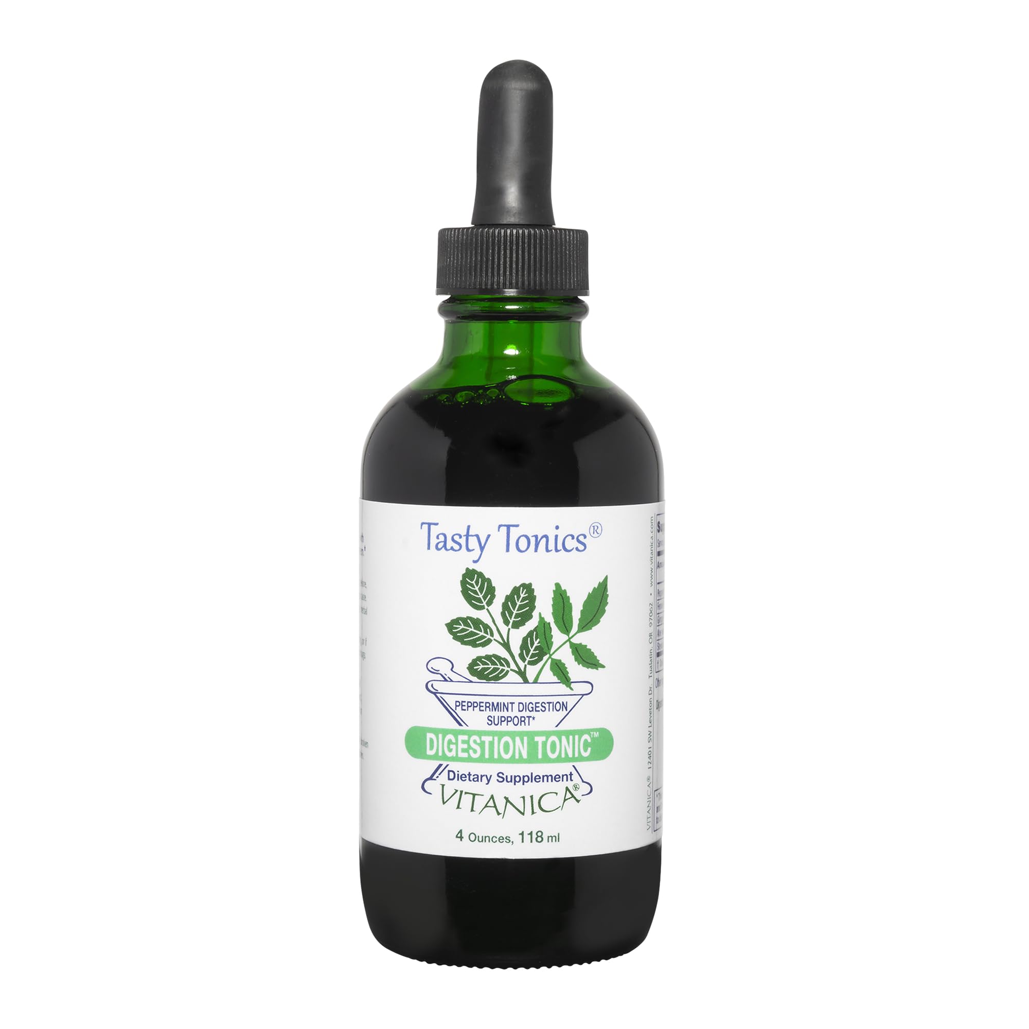 Vitanica Digestion Tonic – bouteille menthe, soutien digestif après repas.