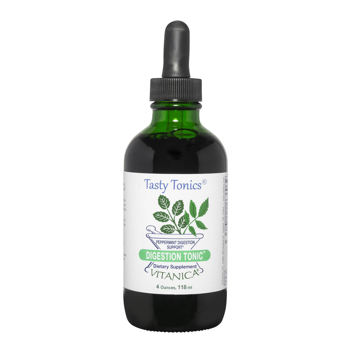Vitanica Digestion Tonic – bouteille menthe, soutien digestif après repas.