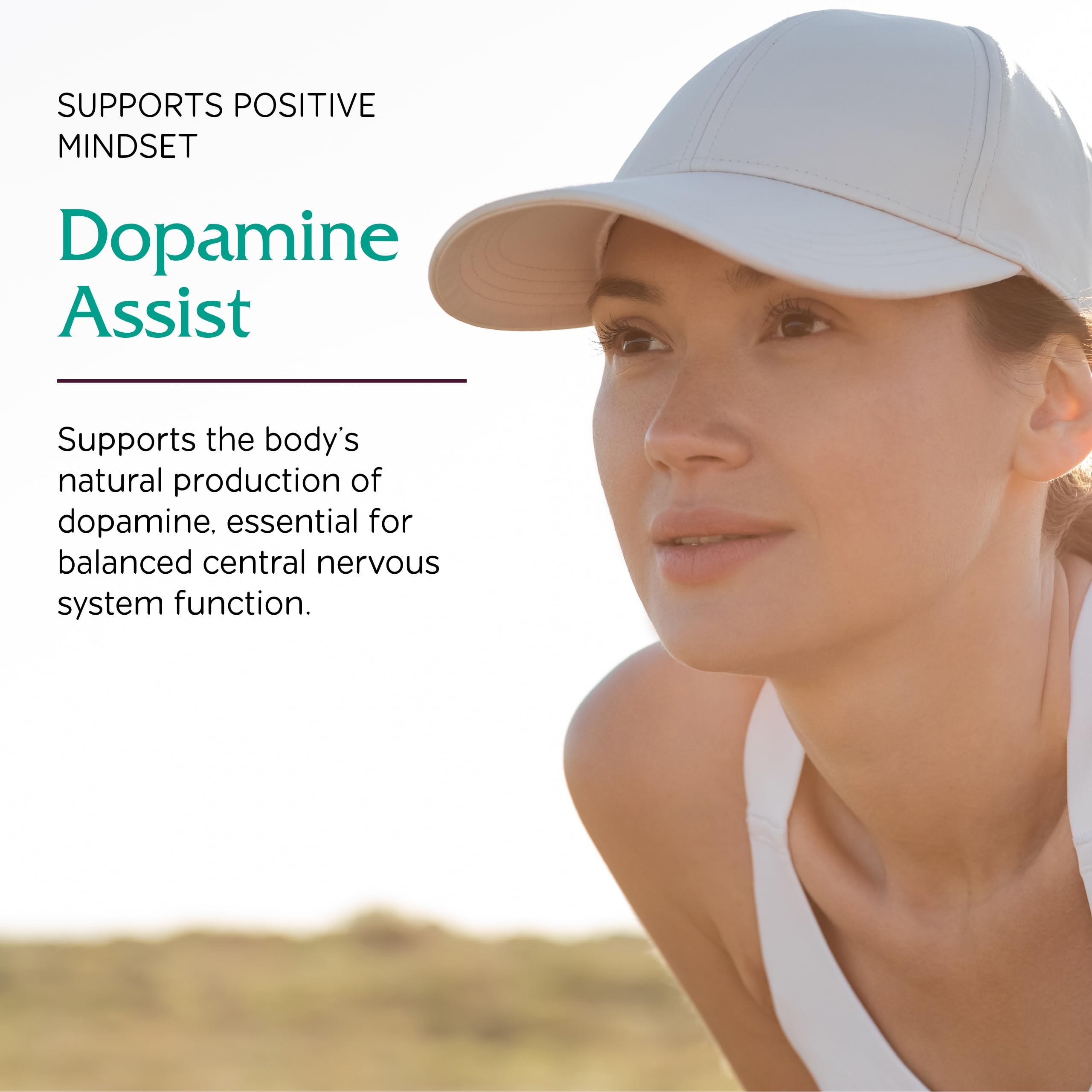Vitanica Dopamine Assist: etiquette du produit indiquant les ingrédients clés.