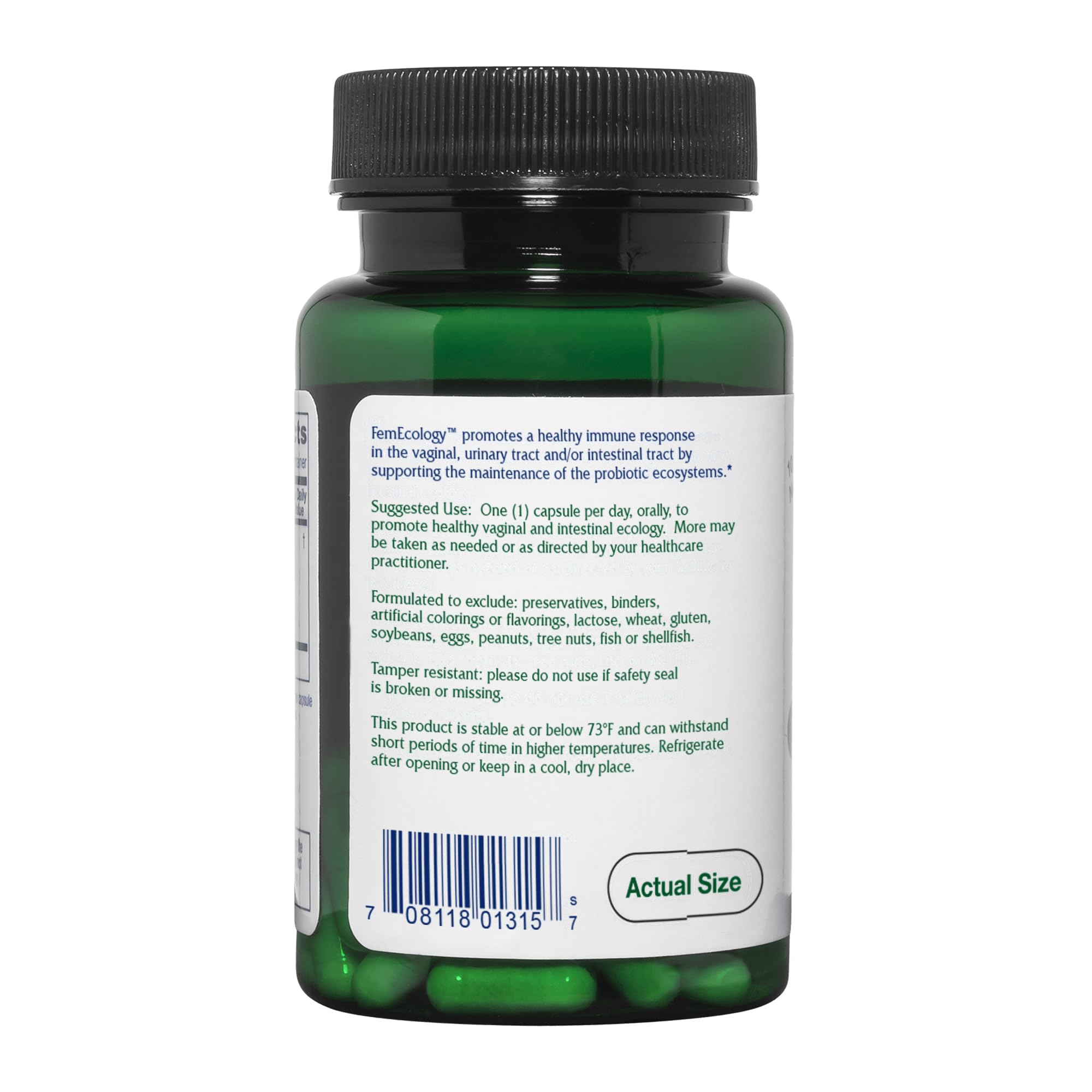Boîte-produit Vitanica FemEcology, complément probiotique végétarien.