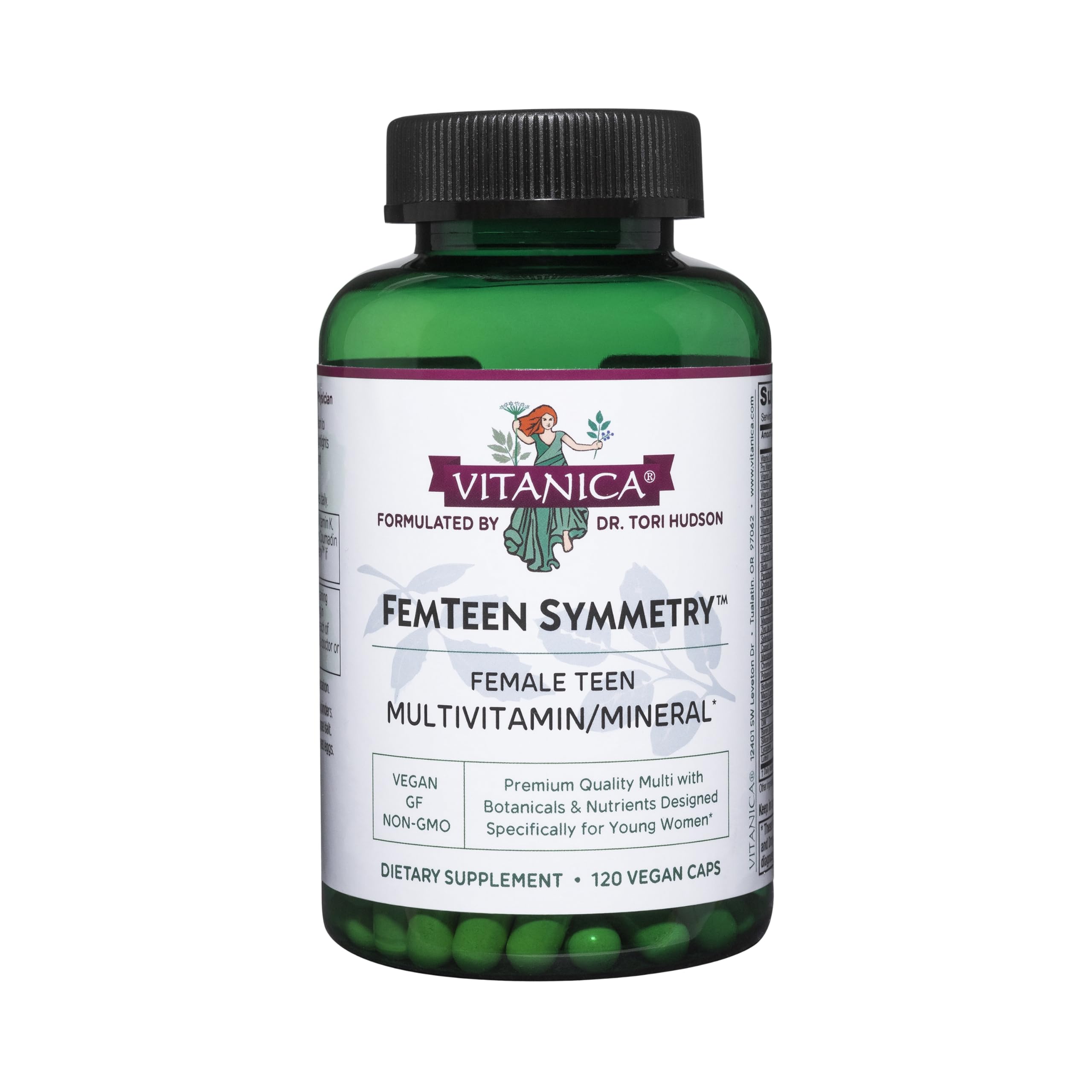 Vitanica FemTeen Symmetry – bouteille prête à soutenir l'alimentation quotidienne des adolescentes.