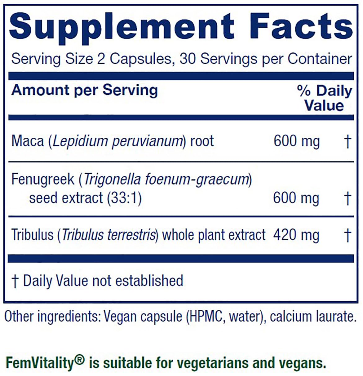 Vitanica FemVitality capsules visibles, ingestion simple pour routine quotidienne.