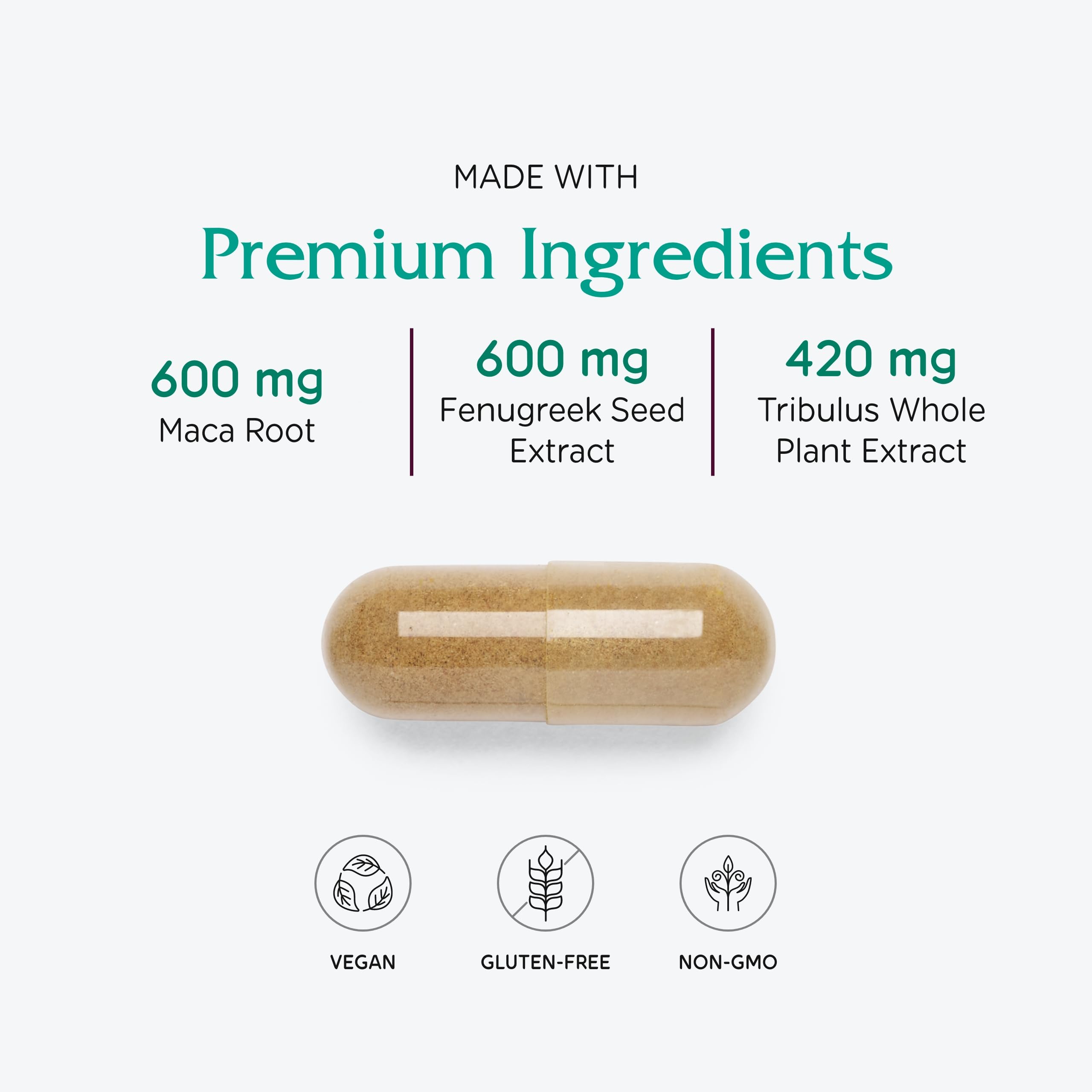 Vitanica FemVitality — gros plan sur les capsules, nutriments potentiels pour le désir.