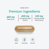 Vitanica FemVitality — gros plan sur les capsules, nutriments potentiels pour le désir.
