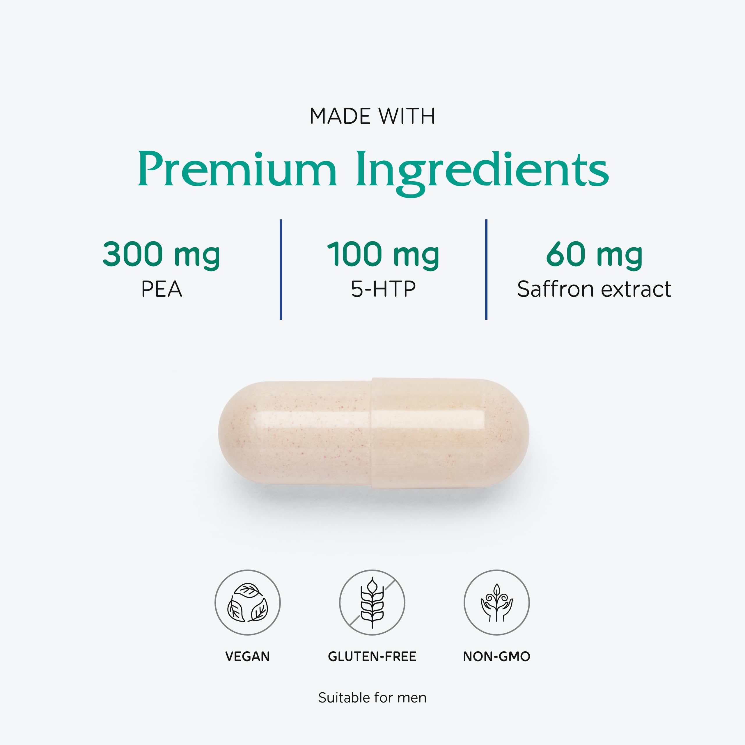 Vitanica Fibro Formula — tableau-ingrédients: magnésium et PEA pour l'équilibre neuromusculaire.