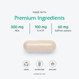 Vitanica Fibro Formula — tableau-ingrédients: magnésium et PEA pour l'équilibre neuromusculaire.