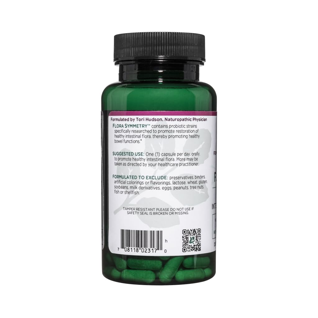 Étiquette Flora Symmetry indiquant les informations nutritionnelles et l'origine du produit.