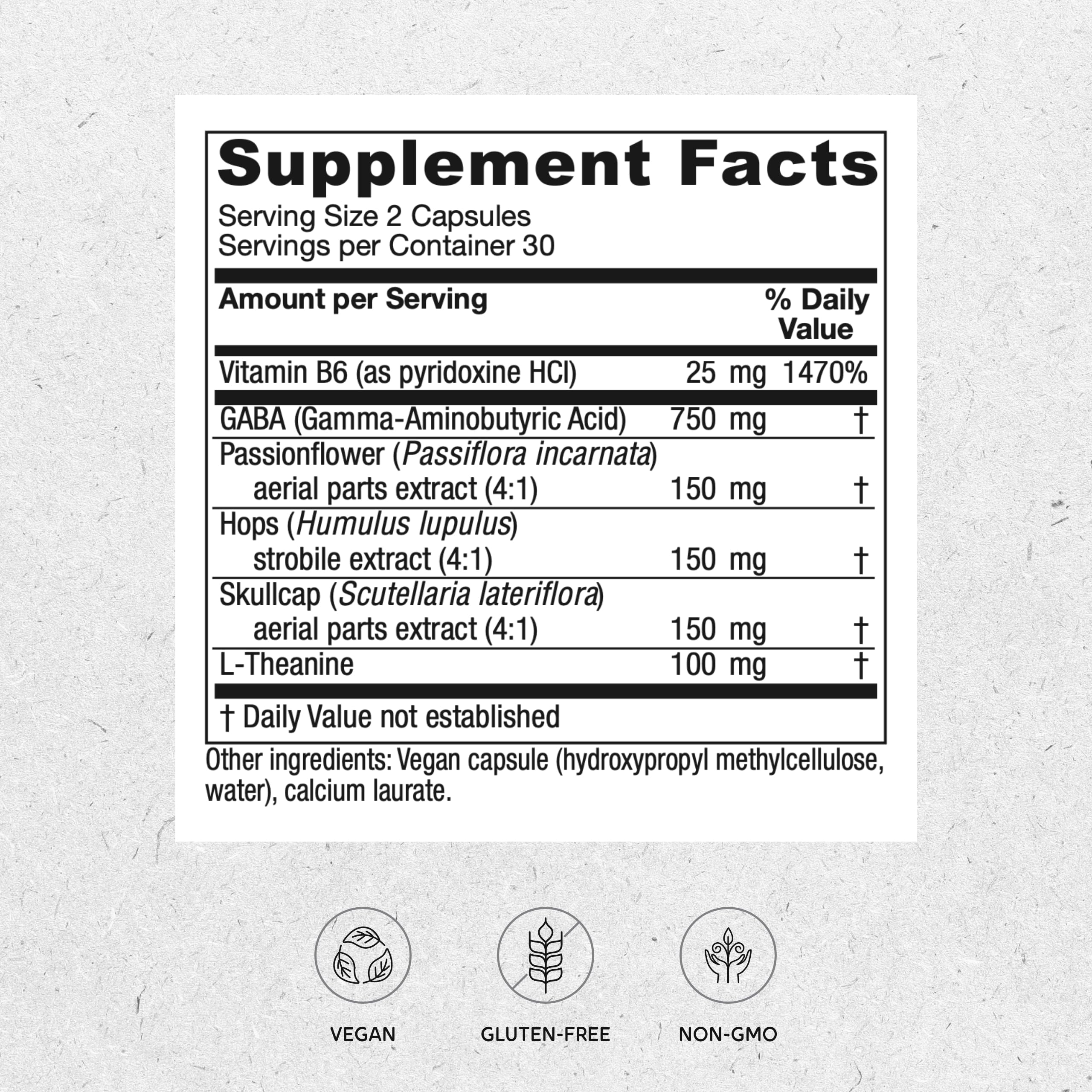 GABA Ease de Vitanica, composition d herbes pour le soutien du système nerveux.