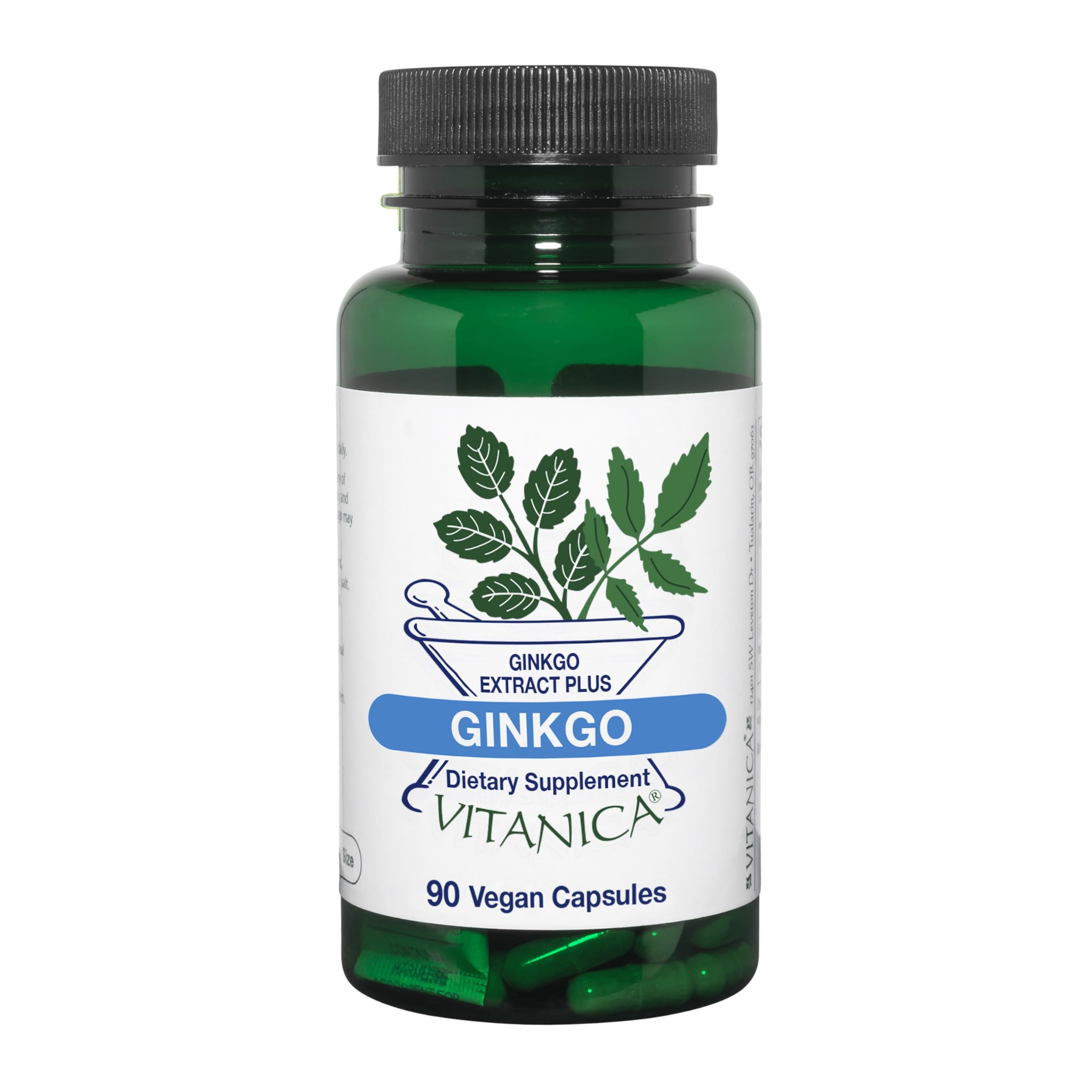 Vitanica Ginkgo Pro – bouteille montrant le produit et soutien cognitif potentiel