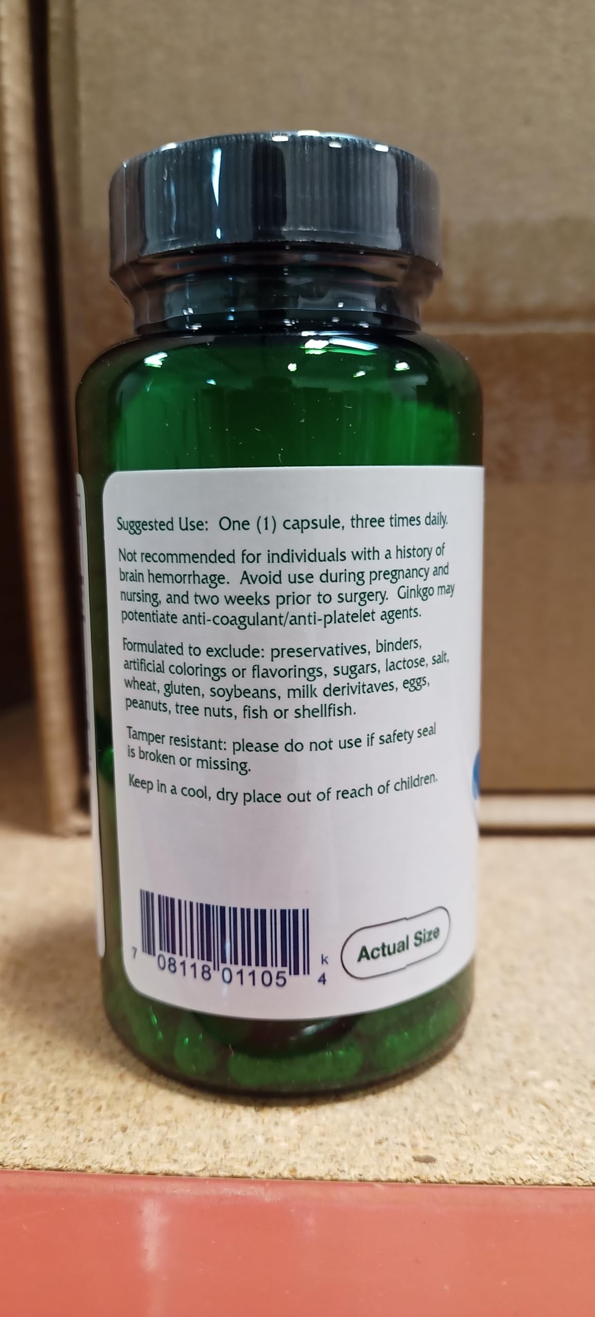 Vitanica Ginkgo Pro – affichage des ingrédients clés sur l’étiquette