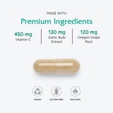 Ingrédients végétaux et nutriments présents dans la formule.