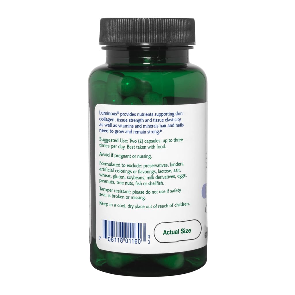 Vitanica Luminous – Capsules ouvertes, aperçu de la texture et couleur.