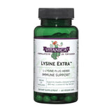Vitanica Lysine Extra – bouteille et capsules visibles pour un soutien immunitaire potentiel.