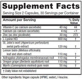 Étiquette Lysine Extra, affichant ingrédients biologiques et sans OGM pour un choix éclairé.