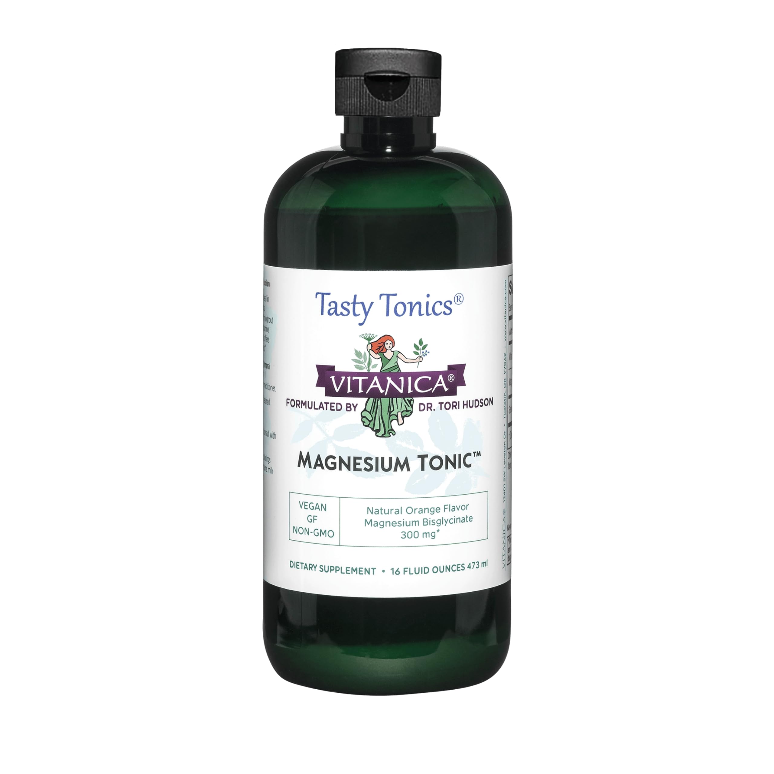 Vitanica Magnésium Tonic avant goût, bouteille orange et design distinctif.
