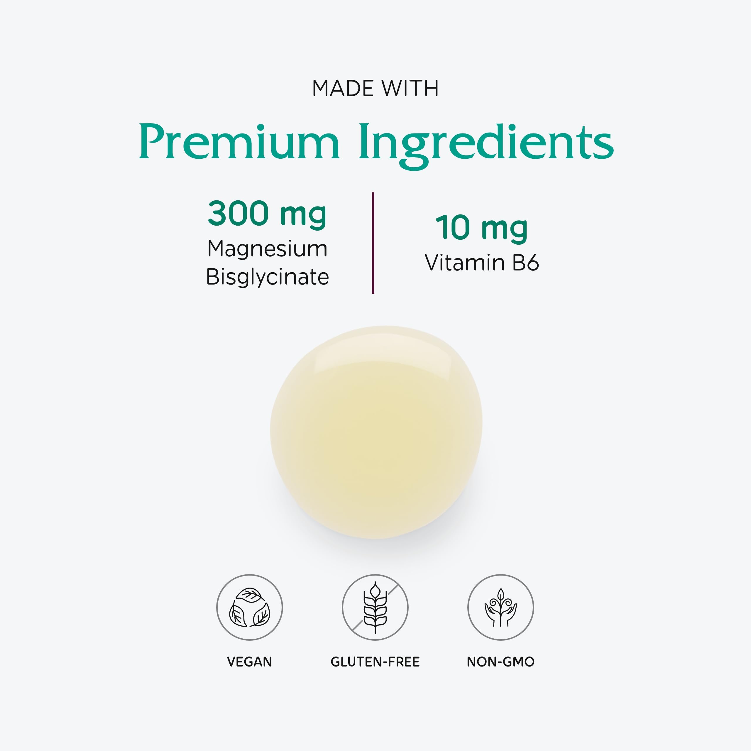 Ingrédients contenant Magnésium et B6 pour une formulation fonctionnelle.
