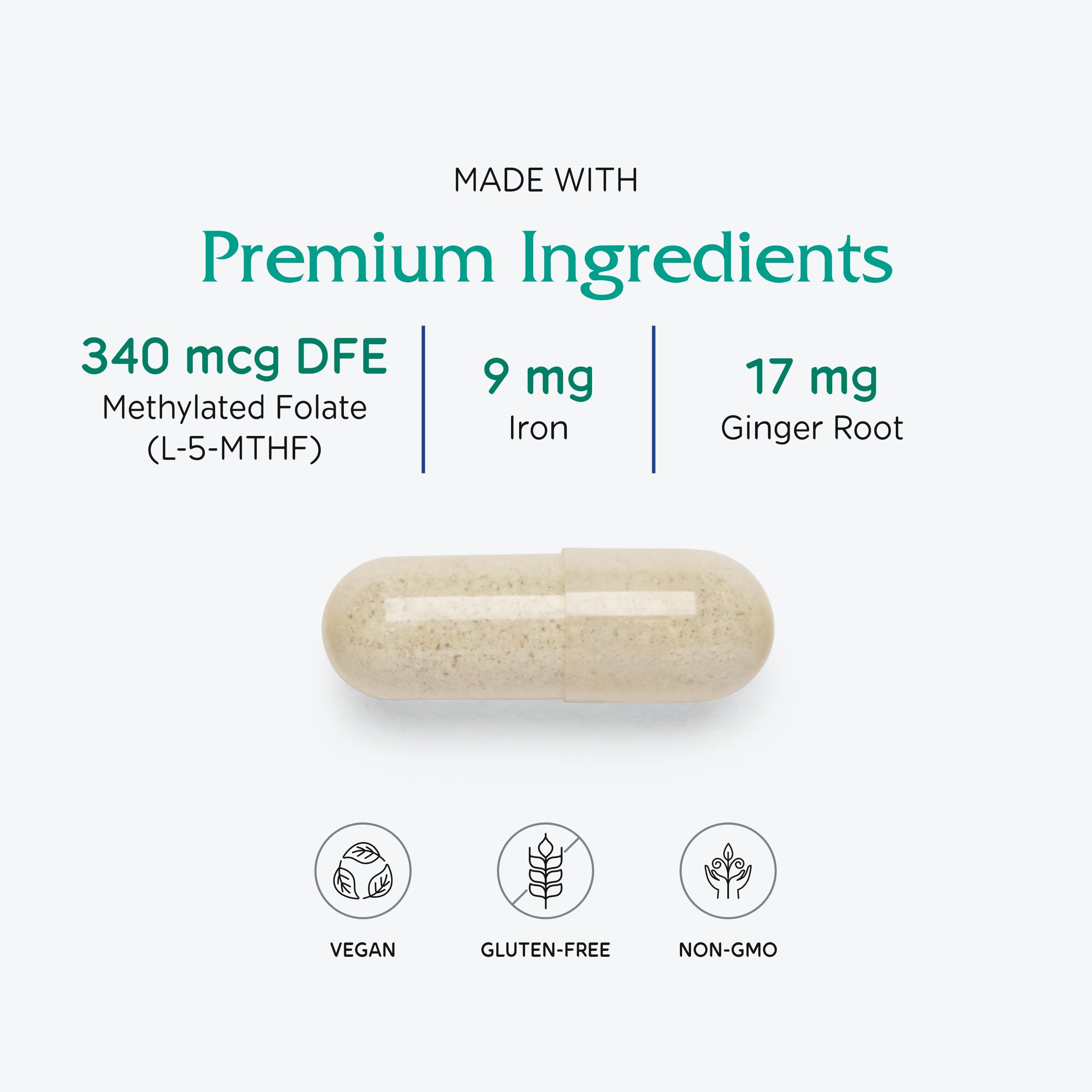 Vitanica Maternal Symmetry: ingrédients nutritifs soutenant une base nutritionnelle rassurante.