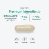 Vitanica Maternal Symmetry: ingrédients nutritifs soutenant une base nutritionnelle rassurante.