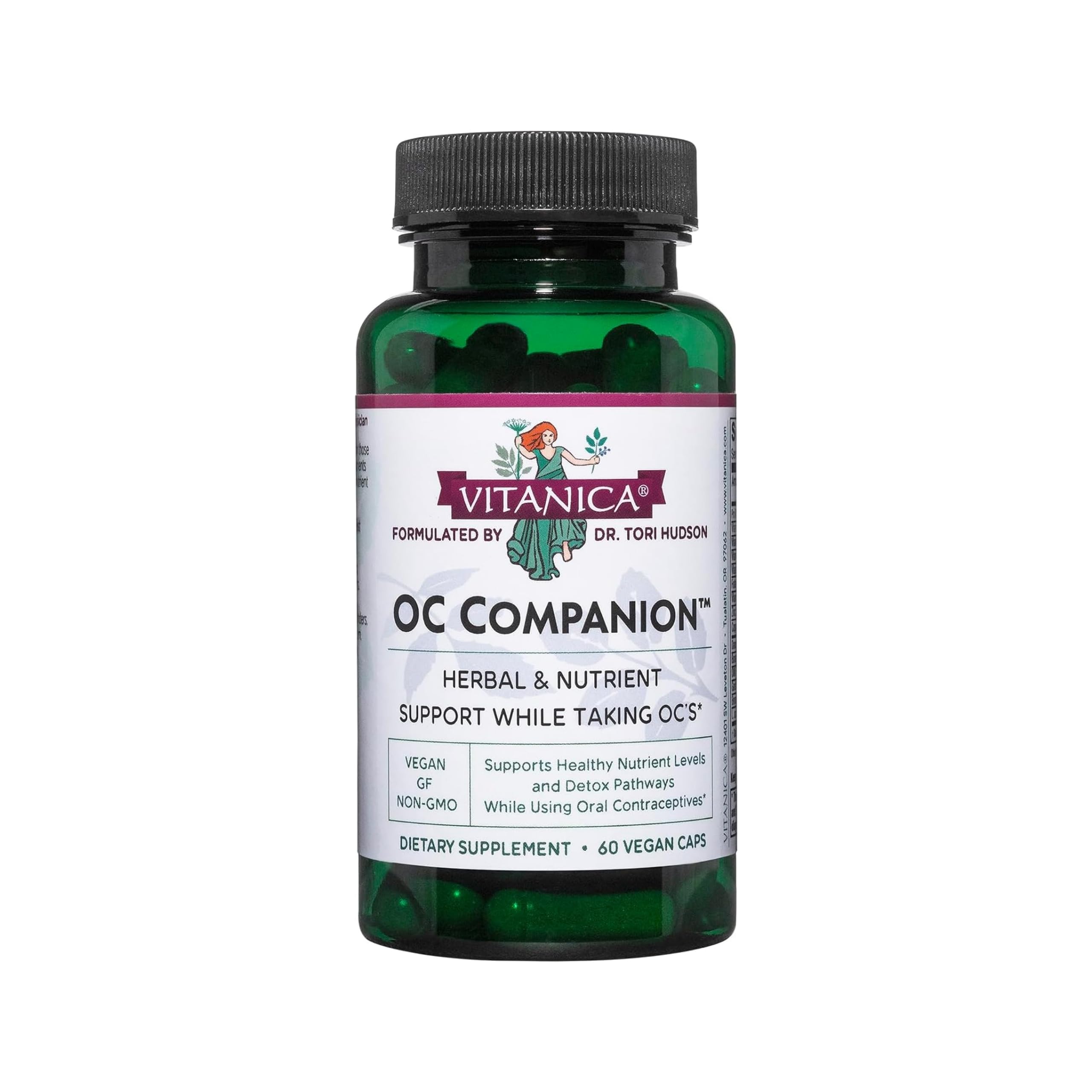 Vitanica OC Companion, bouteille de 60 capsules, soutien nutritionnel pour contraception hormonale.