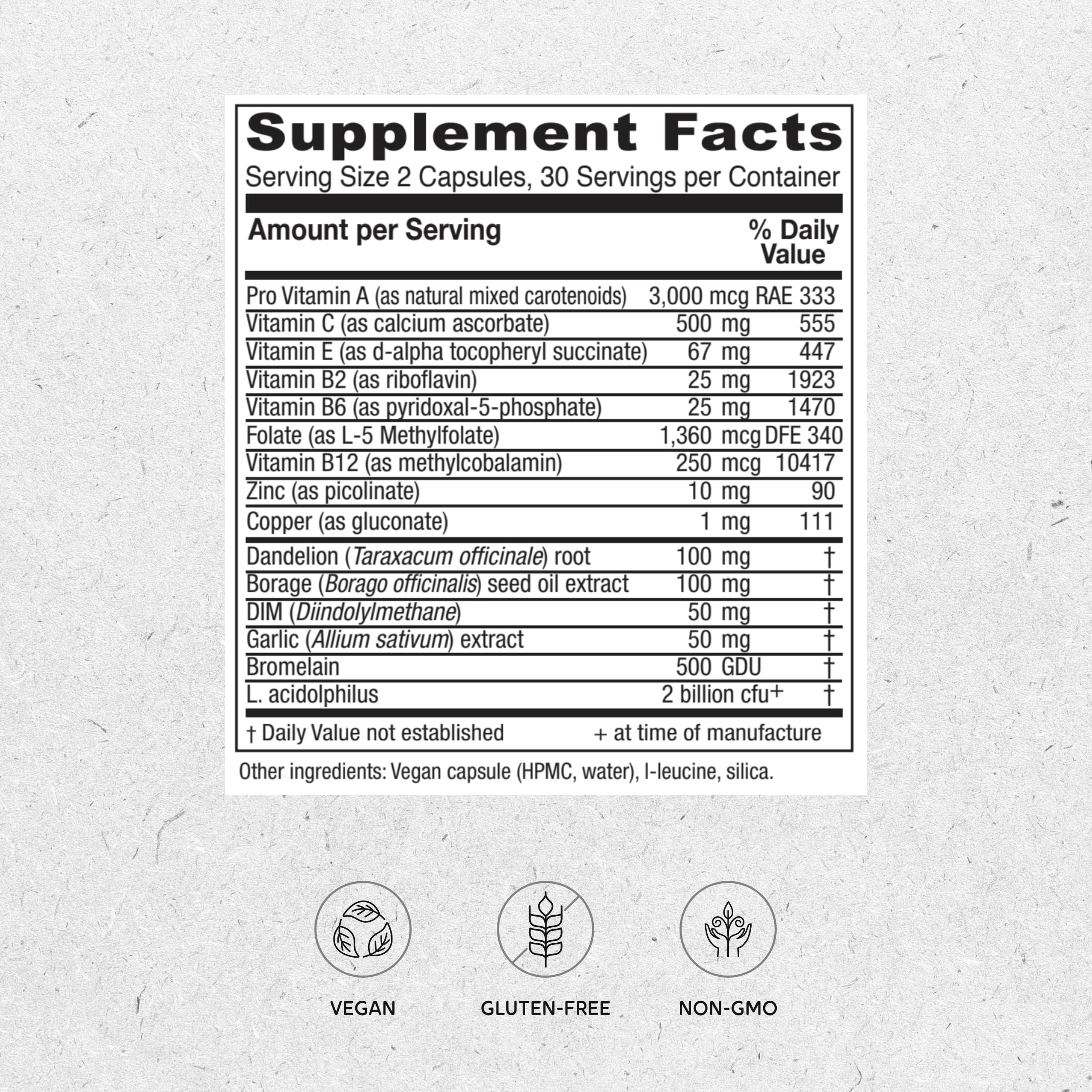 Vitanica OC Companion capsules – véganes et sans OGM, prêtes pour un usage quotidien.