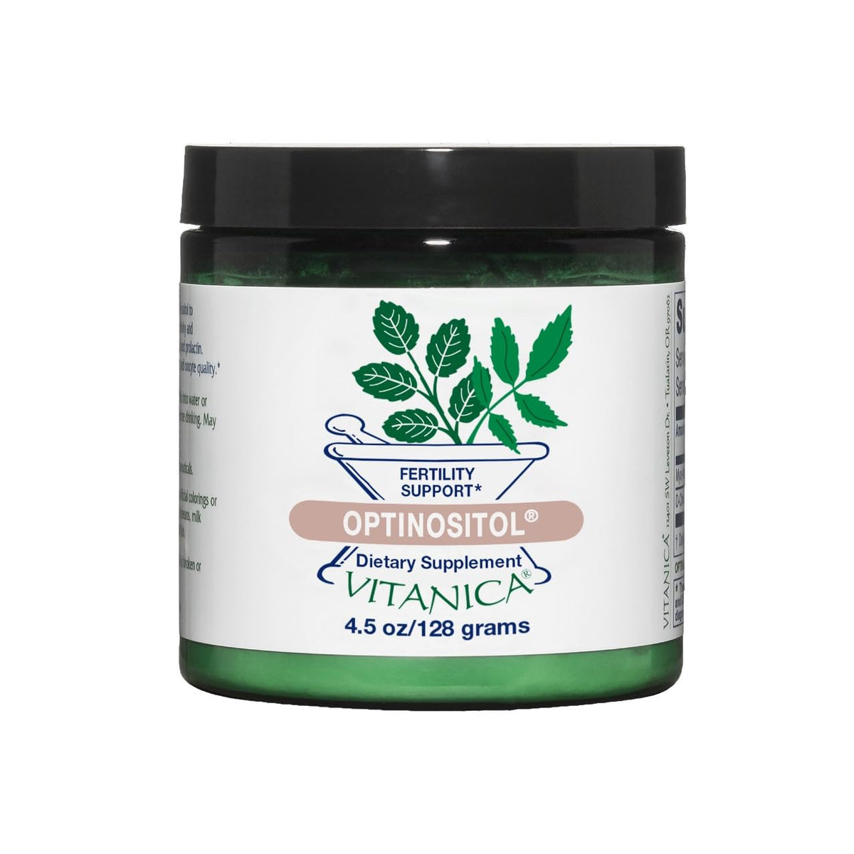 Vitanica Optinositol – bouteille visible, soutien potentiel à l’ovulation et équilibre hormonal.