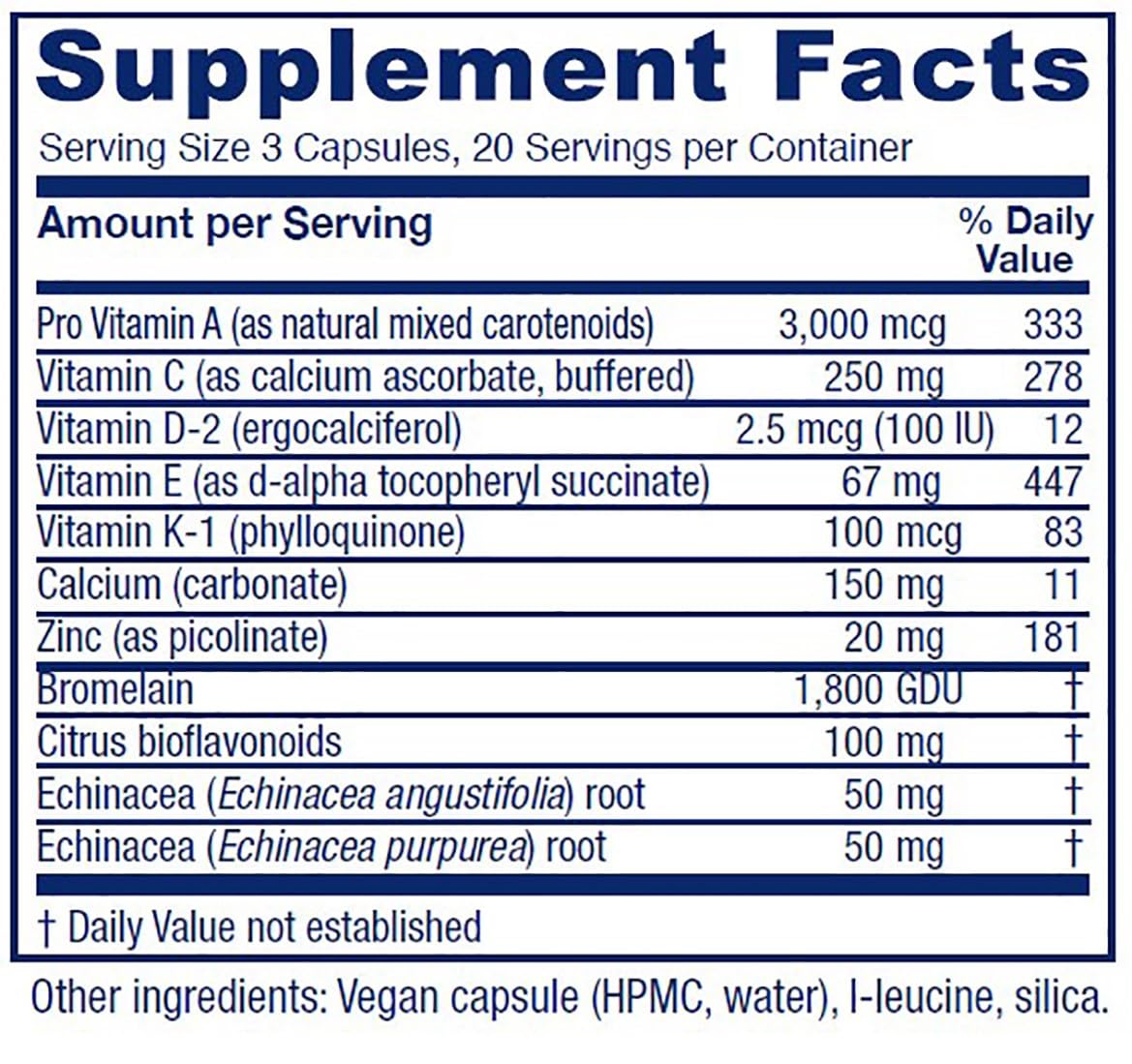 Vitanica Opti-Recovery – capsules et flacon en gros plan, soutien immunitaire potentiel après opération.
