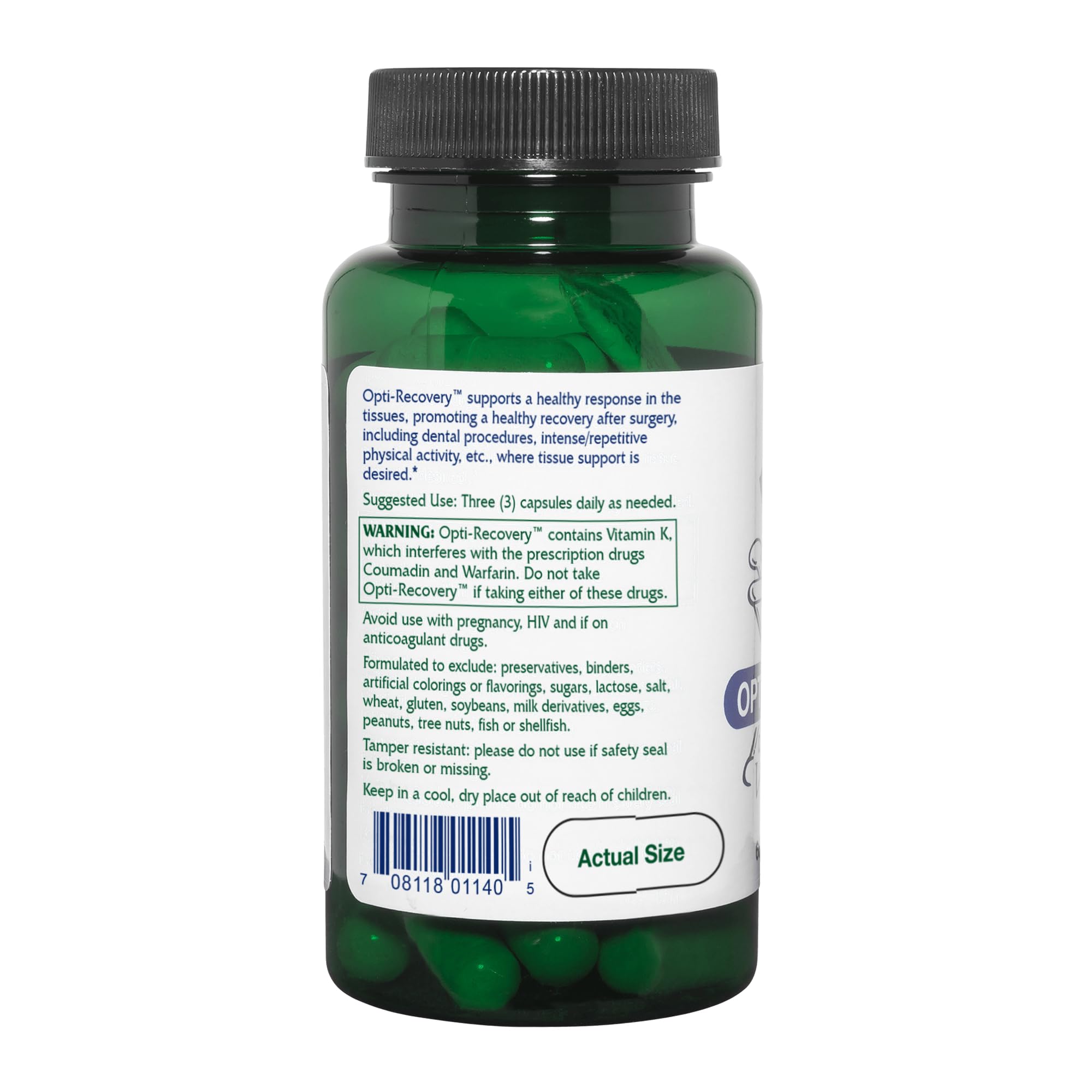 Vitanica Opti-Recovery – capsules et plan d'ingrédients, nutrition ciblée pour peau et tissus.