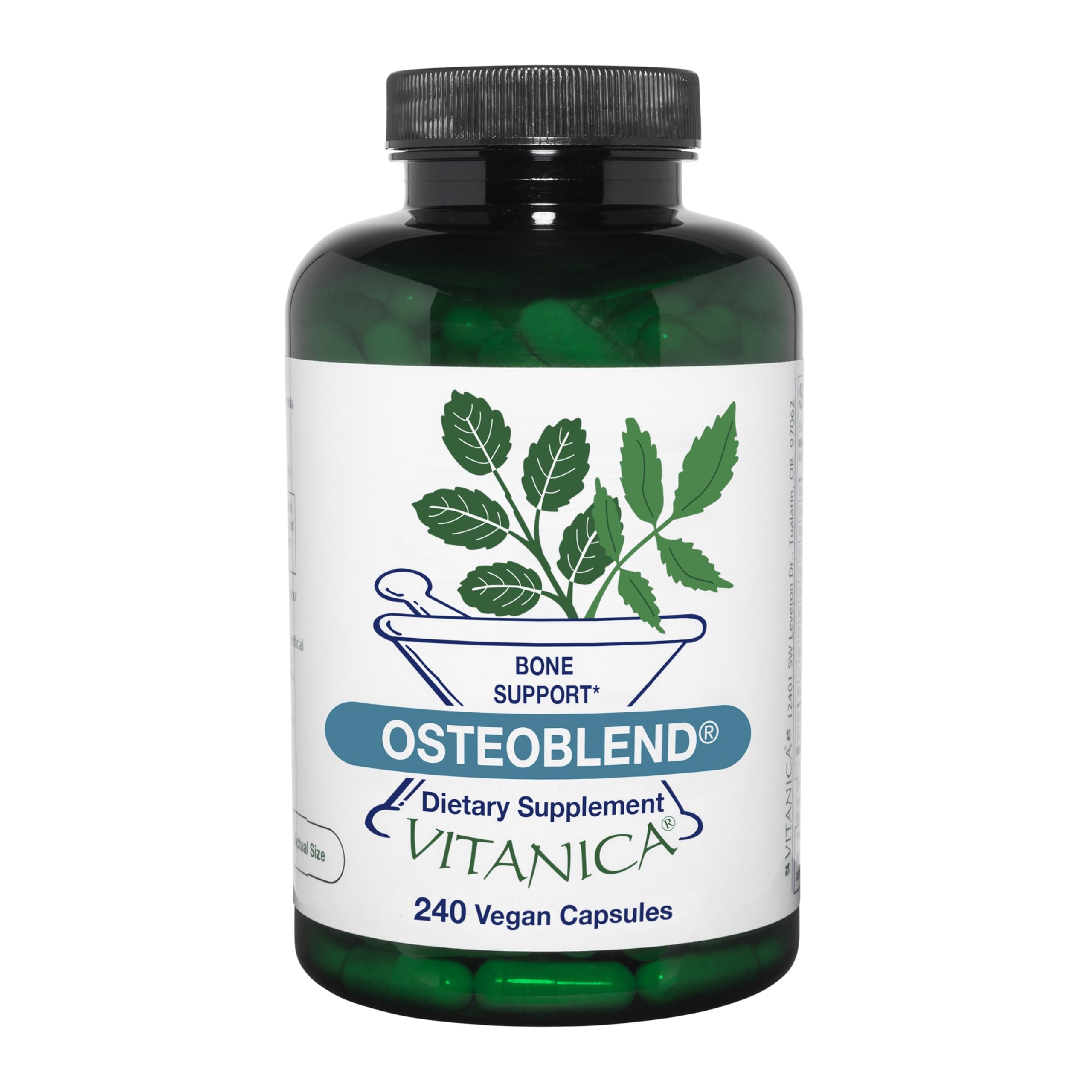 Vitanica OsteoBlend, capsules faciles à avaler pour soutenir les os et l'équilibre minéral.