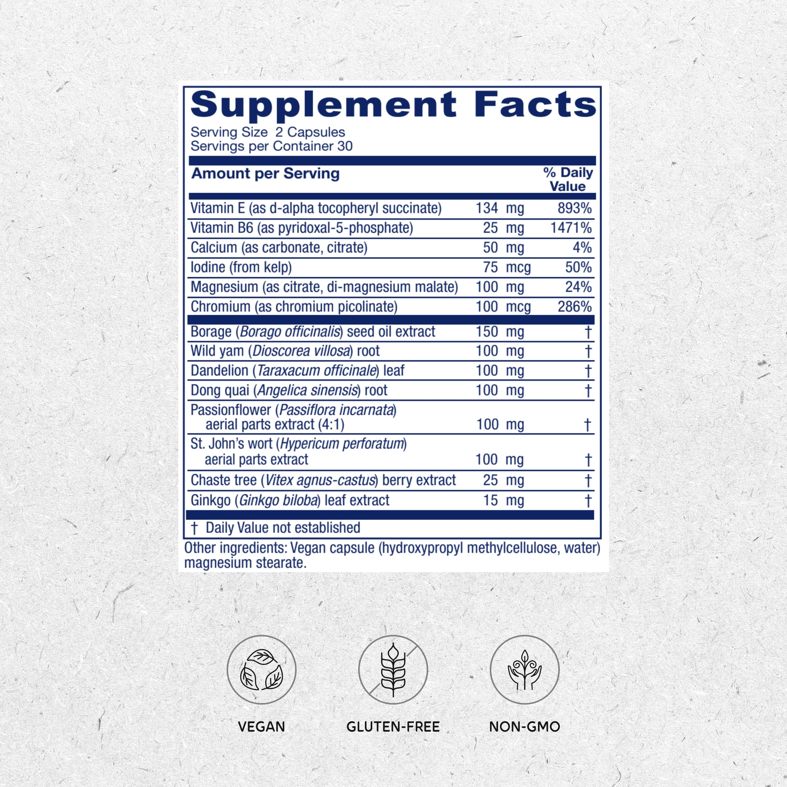 Capsules Phase I de Vitanica pour l'équilibre du cycle hormonal.